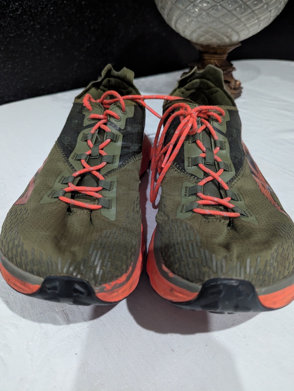 Altra Men's Olive Green Sneakers with Orange Accents